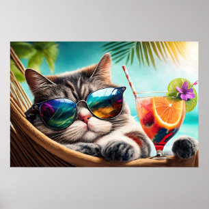 Poster Chat de vacances