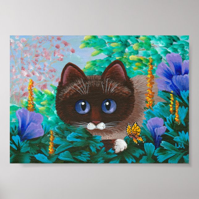 Poster Chat d'été Siamese Ragdoll Birman (Devant)