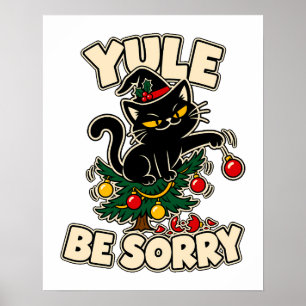 Poster Chat d'ornement Yule sera désolé Art de vacances