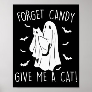 Poster Chat drôle d'Halloween Fantôme de chat oublie des