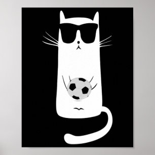 Poster Chat Drôle Portant des Lunettes de Soleil Jouant a