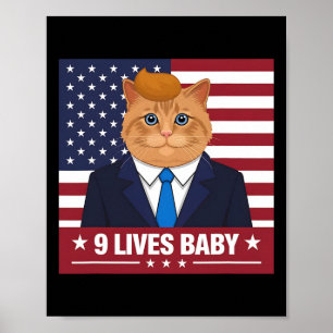 Poster Chat Drôle Trump 9 Vies Par Drôle Vote Pour Trump