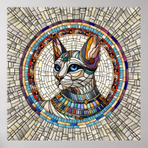 Chat égyptien - Art Mosaïque