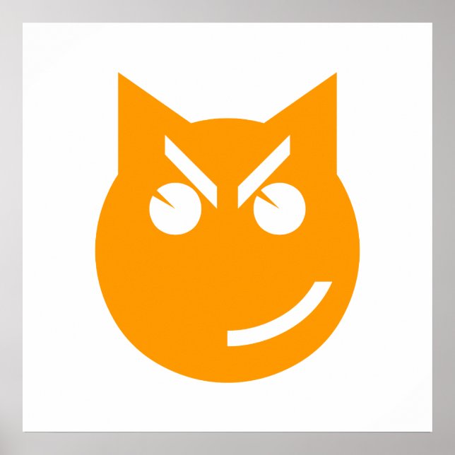 Poster Chat Emoji au sourire (Devant)