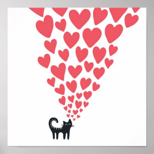 Poster Chat en amour