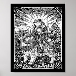 Poster Chat Et Grenouille Drôle, Hallowee De L'Académie V