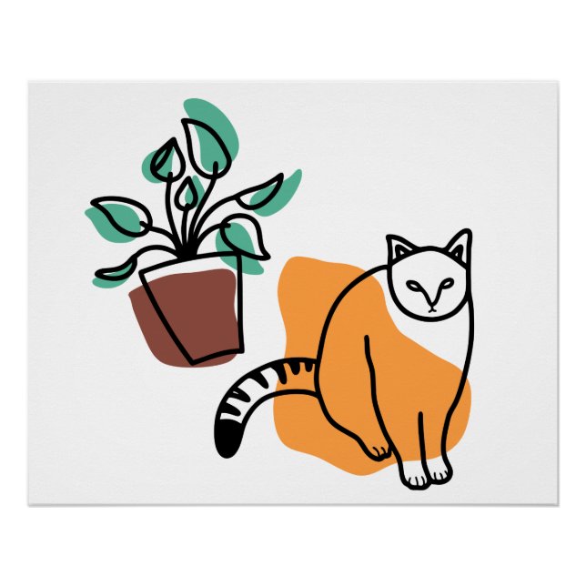 Poster Chat et le plante (Devant)