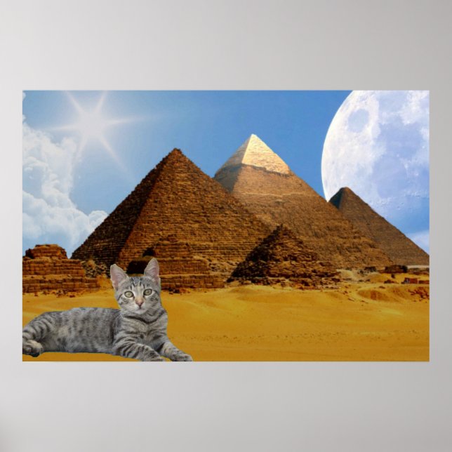 Poster Chat et Pyramide. (Devant)