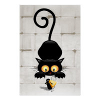 Chat et souris avec des personnages de dessin amus