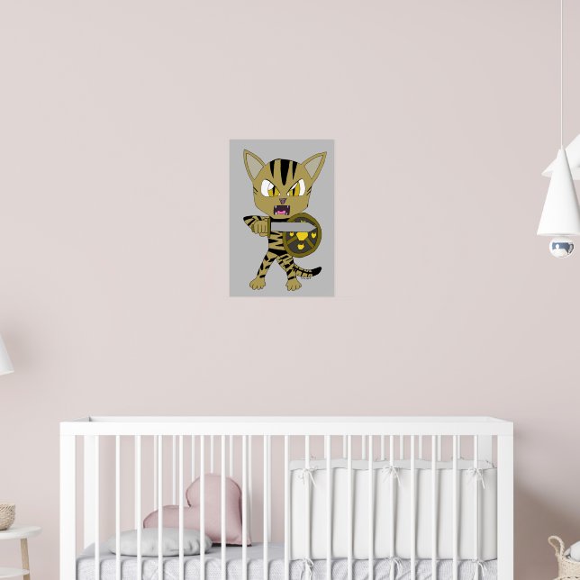 Poster Chat guerrier Chibi (Pépinière 2)