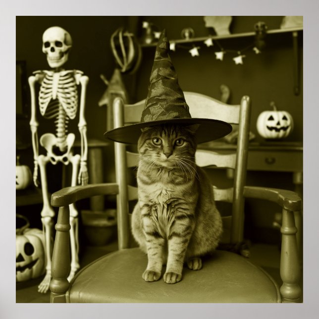 Poster Chat Halloween Witchy (Devant)