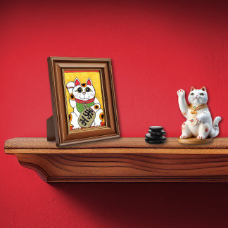 Poster Chat japonais Lucky Maneki Neko Art populaire