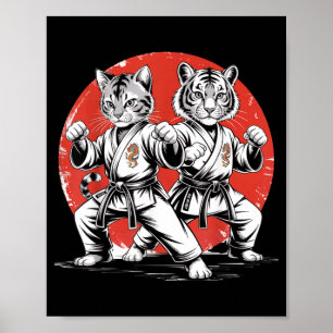 Poster Chat Karaté Tigre Karaté Gi Karaté Objets Japonais
