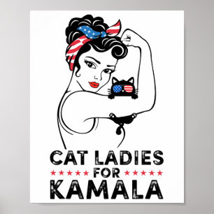 Poster Chat Ladies For Kamala Harris For President 2024 E