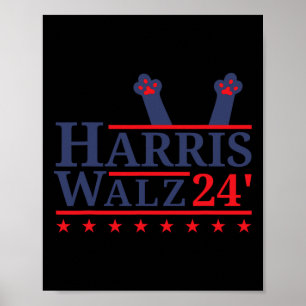 Poster Chat Lady For Kamala Harris Tim Walz Élection 2024