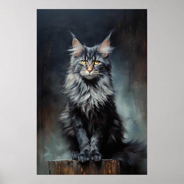 Poster chat Maine Coon (Devant)
