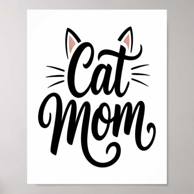Poster Chat Maman Whiskers et Oreilles (Devant)