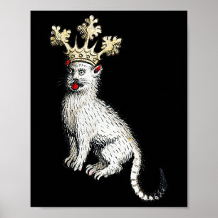 Poster Chat médiéval King Antique Moyen Age Allemagne