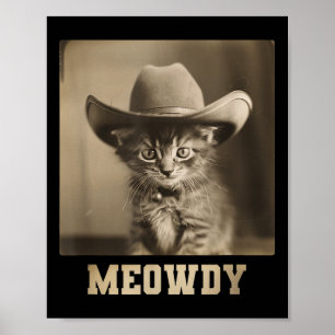 Poster Chat Meowdy vintage