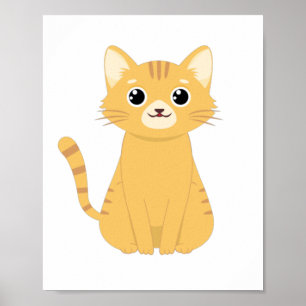 Poster Chat Mignon Kawaii 