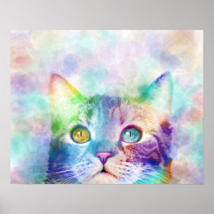 Poster chat multicolore cat 663