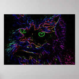 Poster Chat Neon Glow