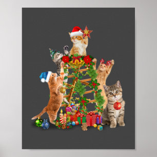Poster Chat Noël Arbre Vilaire Noël Chat Maman Chat Papa