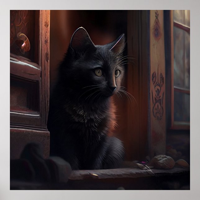 Poster chat noir (Devant)