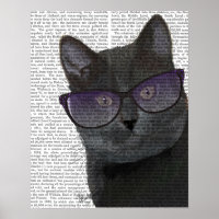 Chat noir avec lunettes de soleil