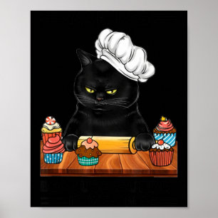 Poster Chat Noir Cuisine Parce que le Meurtre est Mal Cha