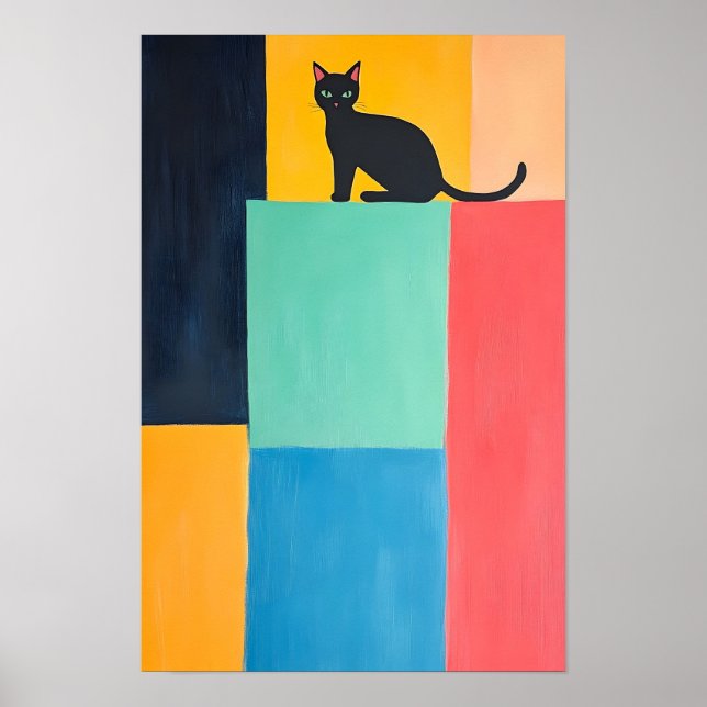 Poster Chat noir design simple  (Devant)
