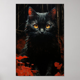 Poster Chat noir d'Halloween