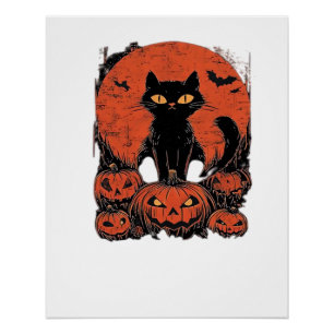 Poster Chat noir et citrouille � Magie épouvantable d'Hal