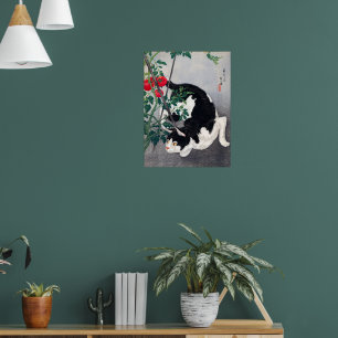 Poster Chat noir et plant de tomate Takahashi Hiroaki 193