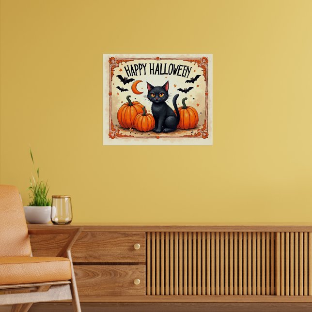 Poster Chat noir Halloween (Salon 2)