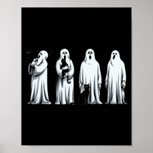 Poster Chat noir Halloween Fantôme Saison Féminin Chat