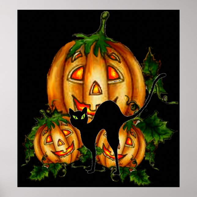 Poster CHAT NOIR par SHARON SHARPE (Devant)