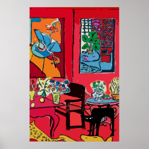 Poster Chat noir par table