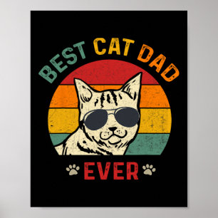 Poster Chat Papa Jamais Tee Drôle Chat Daddy Fête des pèr