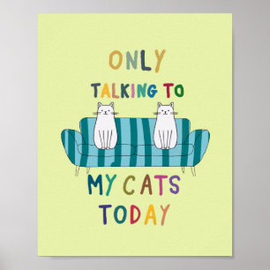 Poster Chat parlant, conversations avec les chats