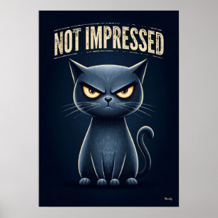 Poster Chat Pas Impressionné – Personnage de Dessin Animé