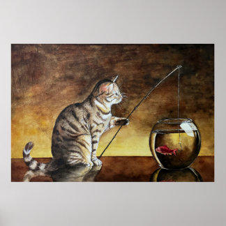 Poster chat pêcheur