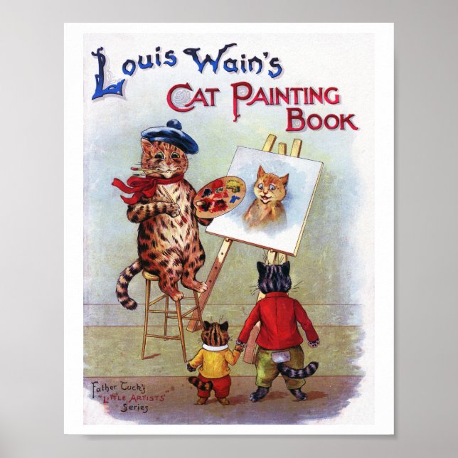 Poster Chat Peintre, Louis Wain (Devant)