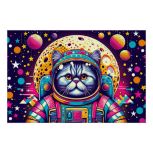 POSTER CHAT PERDU DANS L'ESPACE