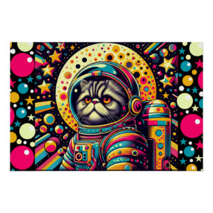 POSTER CHAT PERSIEN PERDU DANS L'ESPACE 8
