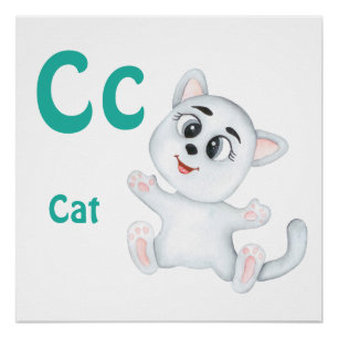 Poster Chat personnaliser ABC : Lettre C - Ajoutez votre