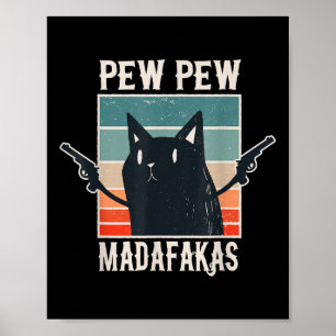 Poster Chat Pew Pew Madafakas Retro Vintage Cadeau
