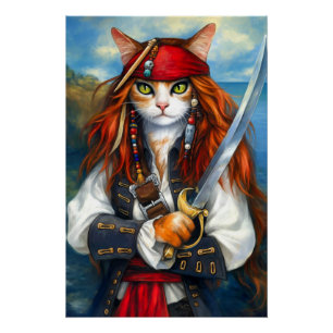 Poster Chat pirate de Swashbuckler   Imaginaire Caractère
