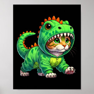 Poster Chat portant un costume de dinosaure Halloween Cos