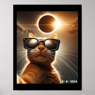 Poster Chat Prendre Un Selfie Avec Solaire 2024 Eclipse W
